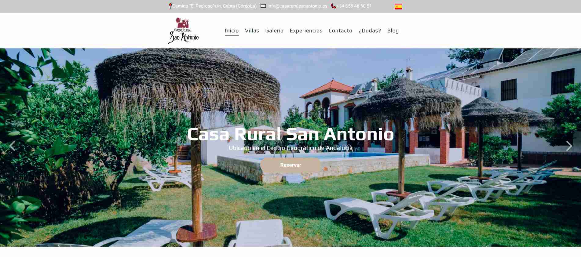 CASA RURAL SAN ANTONIO Portada de la web SEO AVANZADO REDISENO WEB PARCIAL